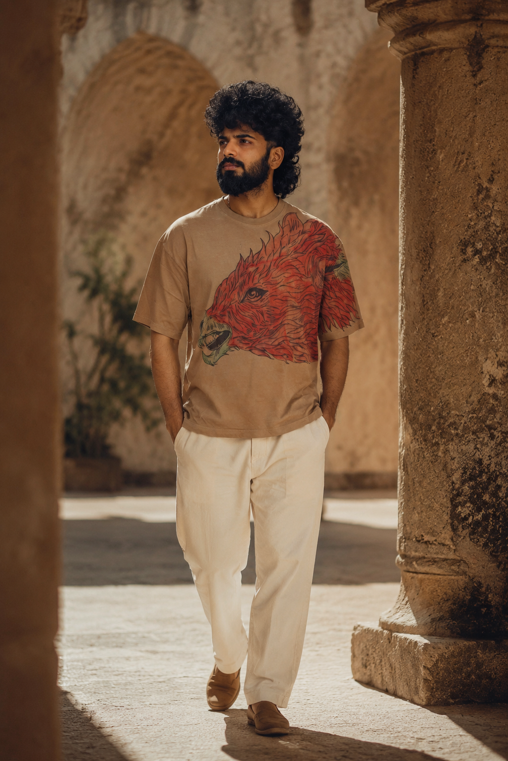 HIMLAN Solid Regular Tee — Aggressive HIMLAN Wolf