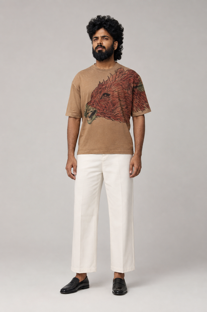 HIMLAN Solid Regular Tee — Aggressive HIMLAN Wolf