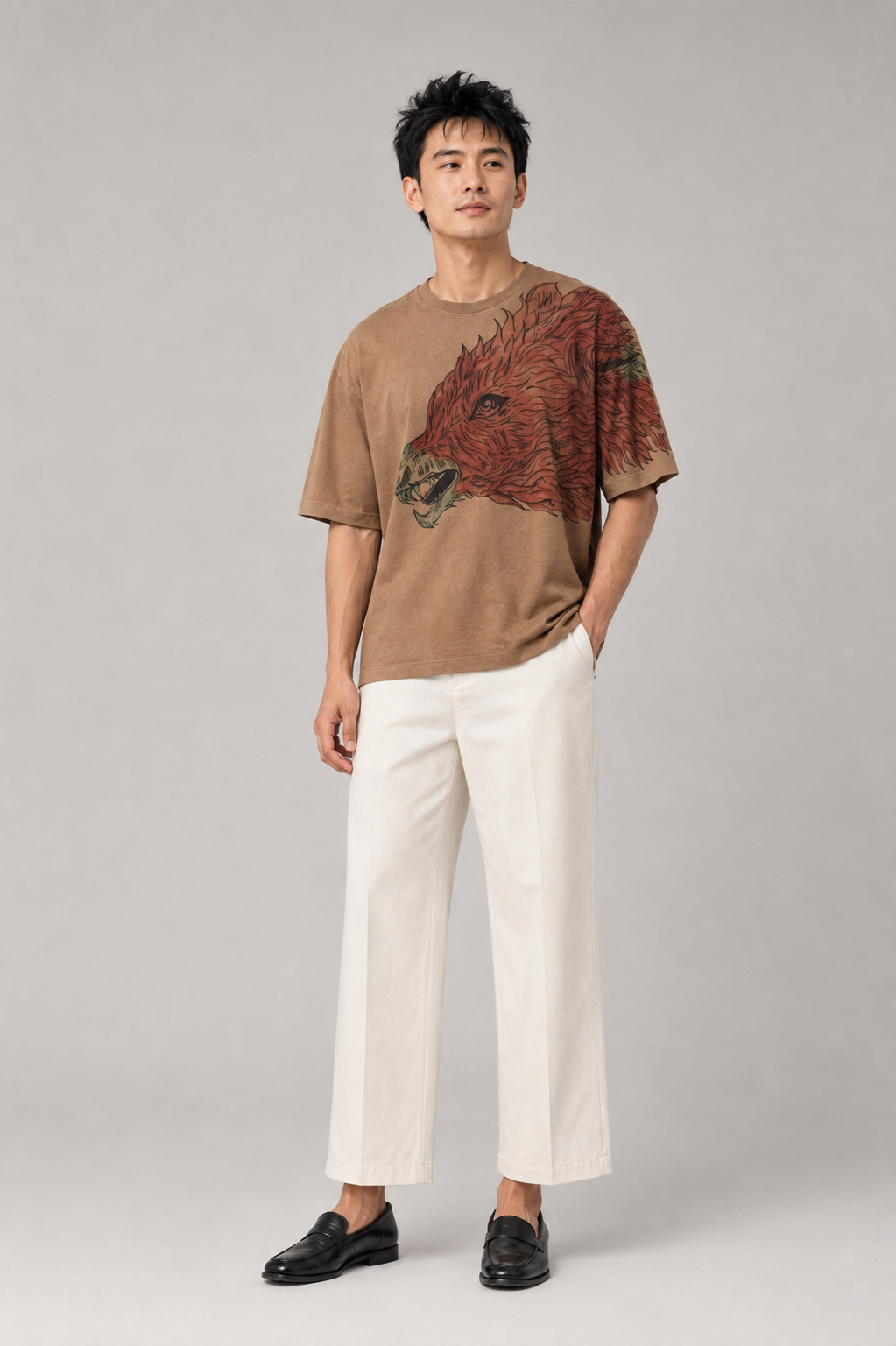 HIMLAN Solid Regular Tee — Aggressive HIMLAN Wolf