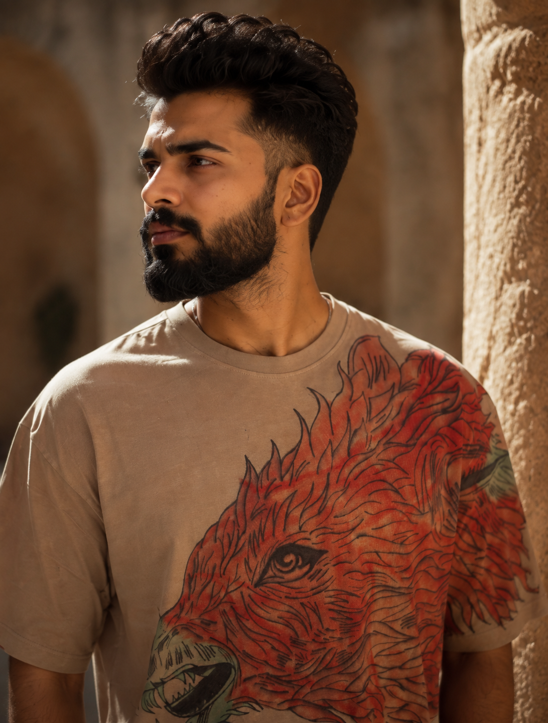 HIMLAN Solid Regular Tee — Aggressive HIMLAN Wolf